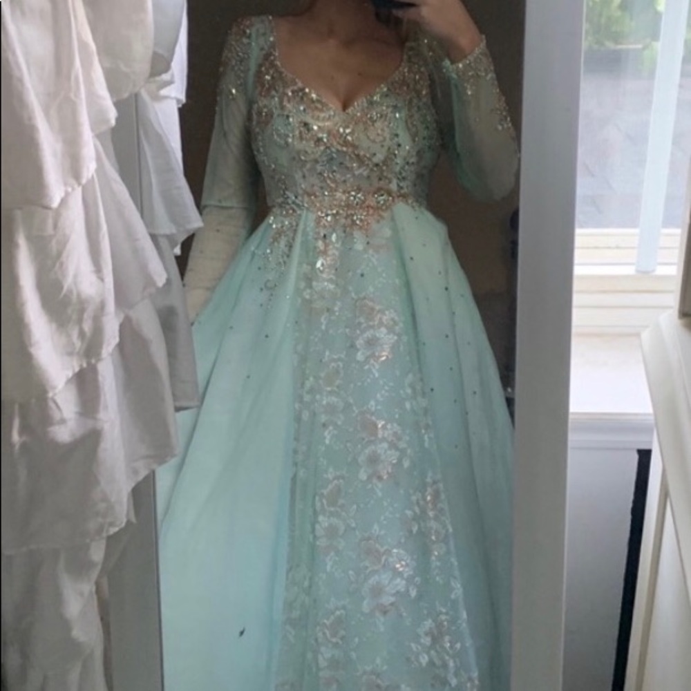 Size 4 light green ball gown
